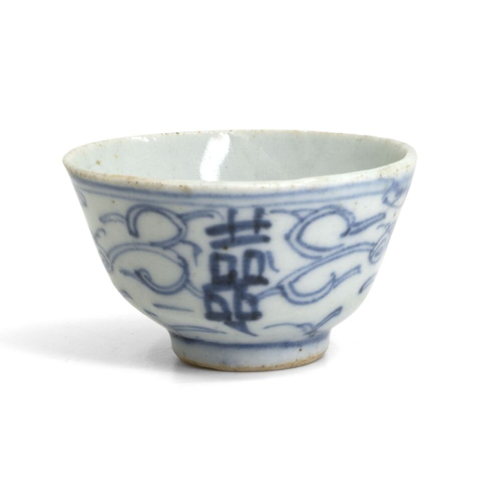 35ml Mid-late Qing, B&W porcelain teacup